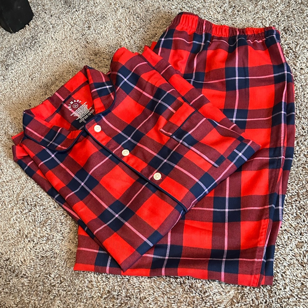 Primary Adult Button Up Pajamas Set Sz XL